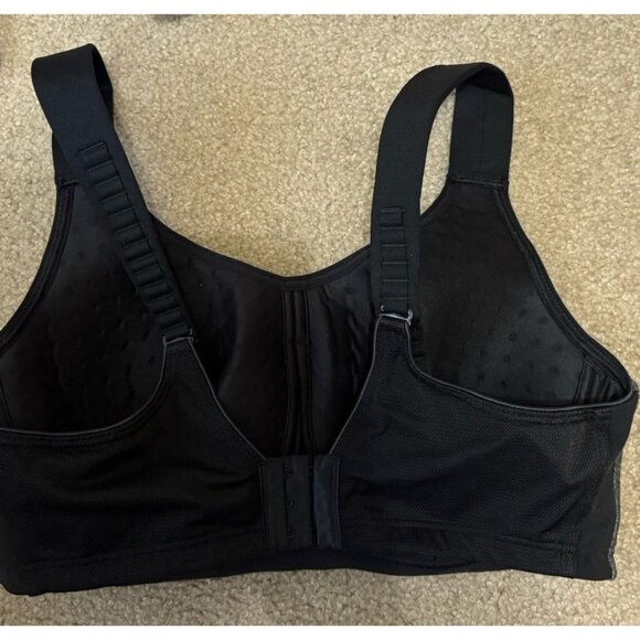 LIVI Active Plus Size 40D Black Gray Max Support Wicking Underwire Sports Bra - Picture 2 of 3